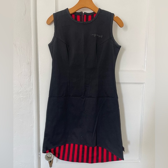 Y2K vintage Emily the strange punk, goth Wednesday Adams dress - Picture 1 of 7